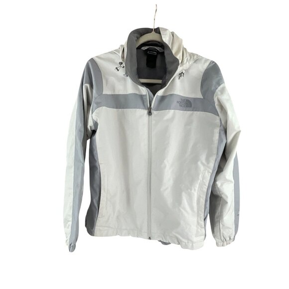 The North Face Womens White Gray Full-Zip Windbreaker Jacket S Outdoor Athletic - Picture 1 of 9